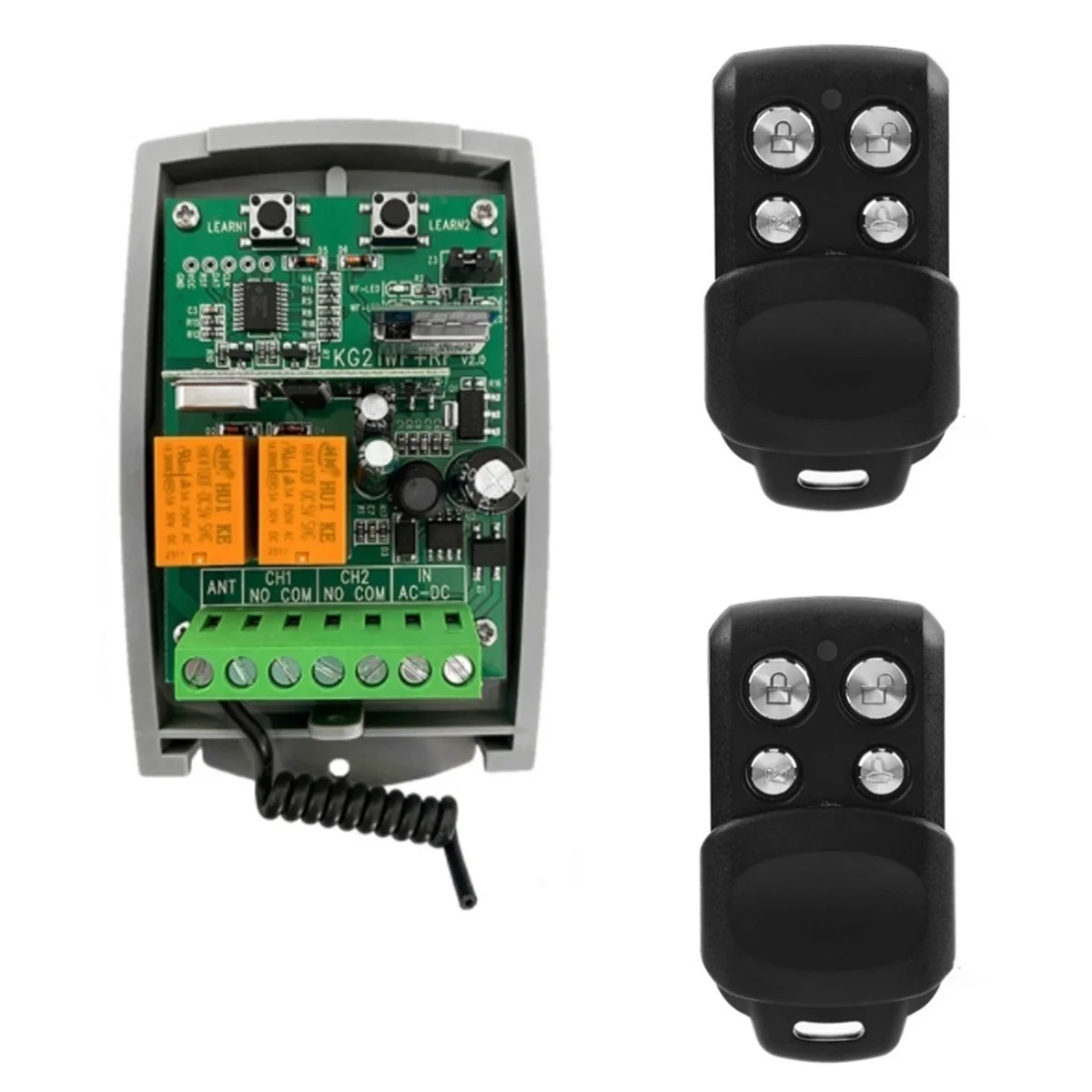 QA88X Tuya WIFI Garage Door Remote Control Receiver 433.92mhz 2CH Receiver 85-250V Support APP RF Voice Control