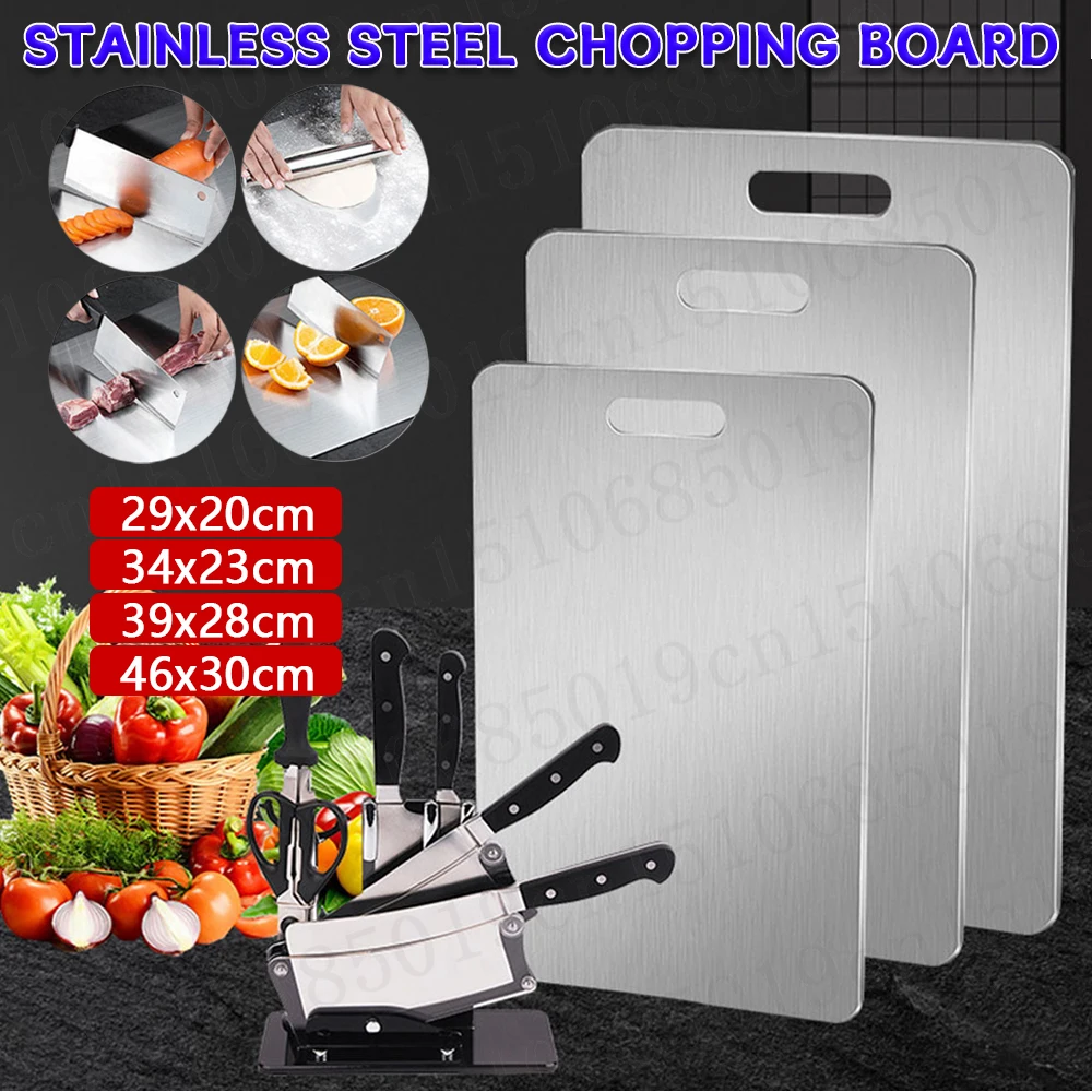 Panel de acero inoxidable 316 y tabla de cortar, cocina, hogar, tabla de cortar de doble cara gruesa, bloque para amasar masa