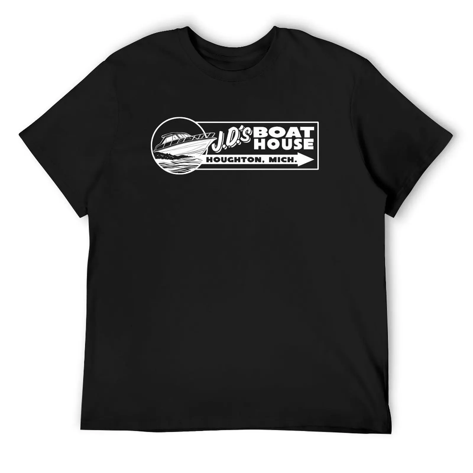 

J.D.'s Boathouse - White - Houghton, Mich T-Shirt korean fashion T-shirts man quick-drying outfits for men