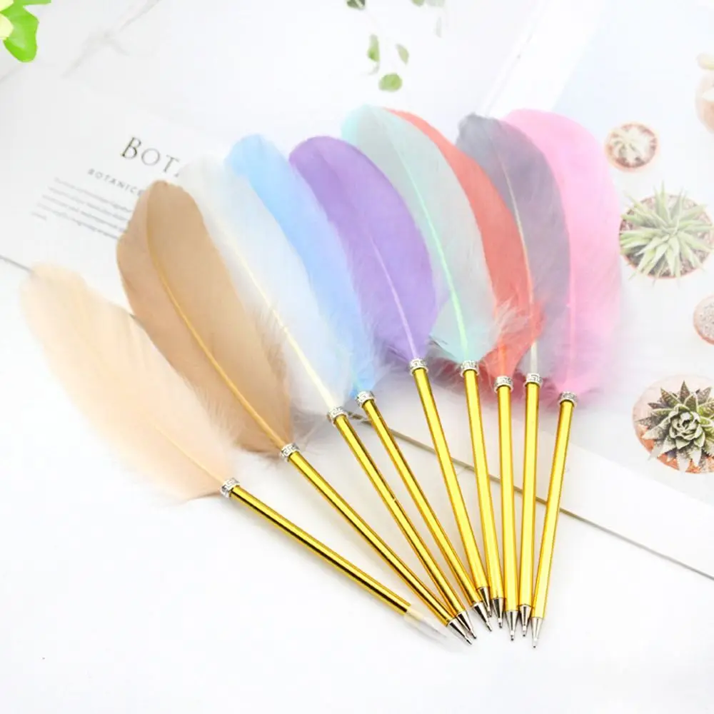 

New Feather Pen Ballpoint Pens Wedding Signature Pen Party Gift Novelty Stationery Smooth Writing Tool School Office Supplies