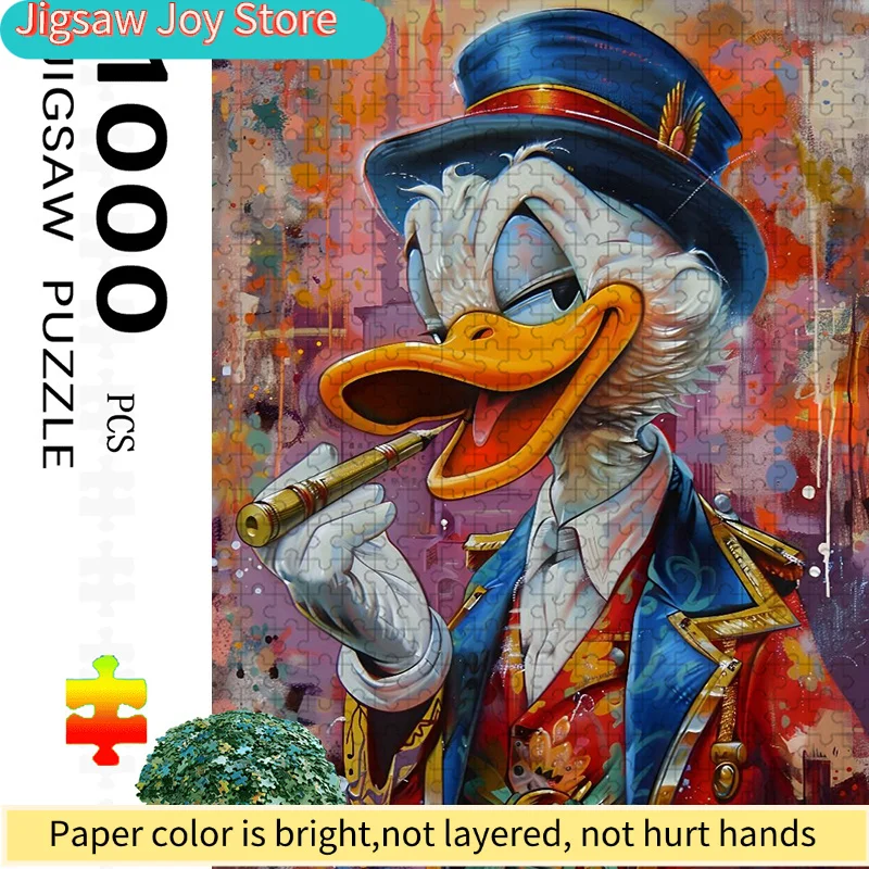 จิ๊กซอว์โดนัลด์ดั๊กขนาดใหญ่ 1,000 ชิ้น เหมาะสำหรับทุกเพศทุกวัย - ชิ้นส่วนที่แตกหักง่าย กิจกรรมครอบครัวที่ท้าทายและสนุกสนาน โดนัลด์ดั๊กที่เป็นที่รู้จัก