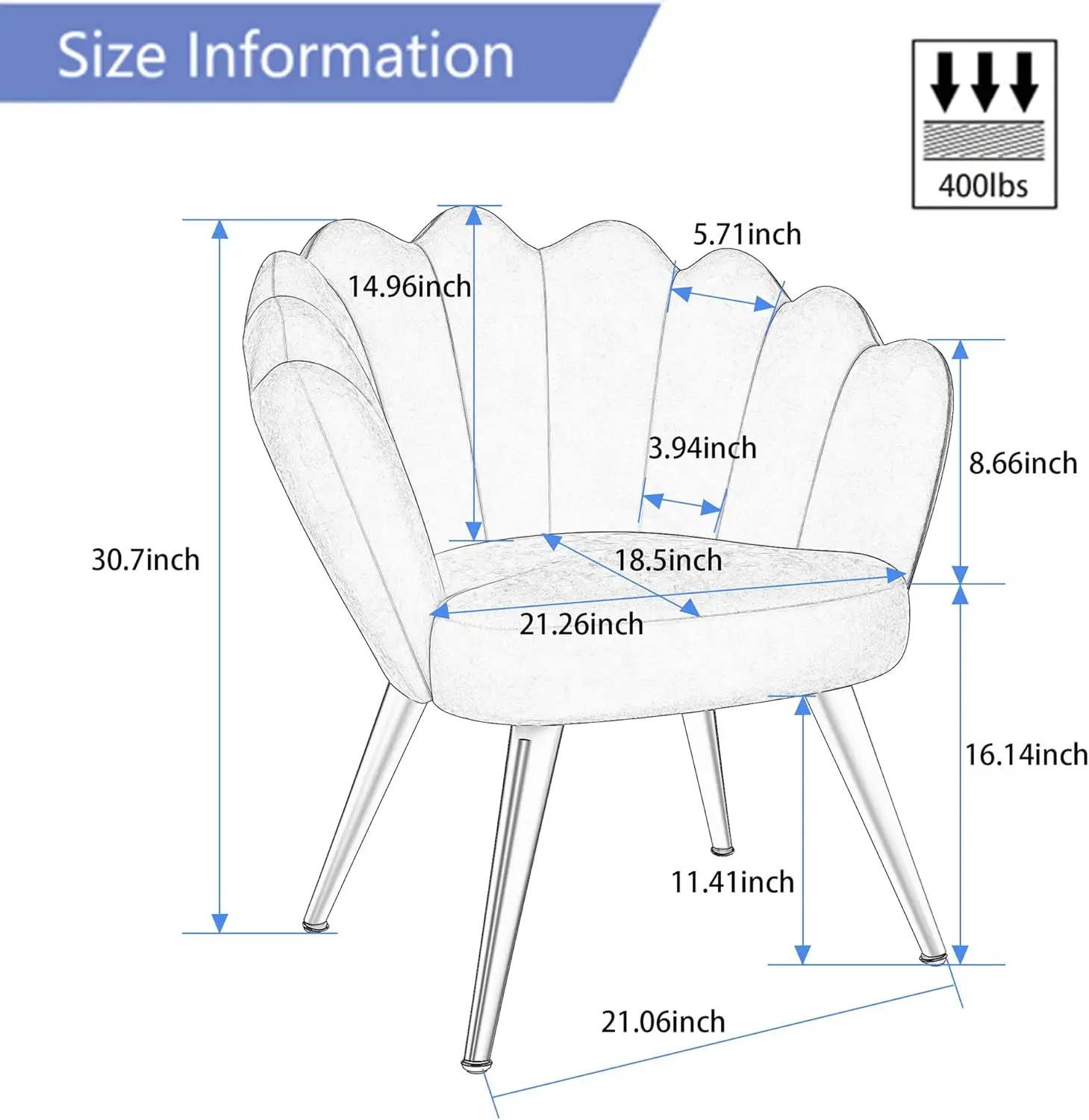 Alunaune Mid Century Velvet Living Room Chair Accent Chairs, Upholstered Vanity Chair For Makeup Room, Modern Barrel Arm Chair