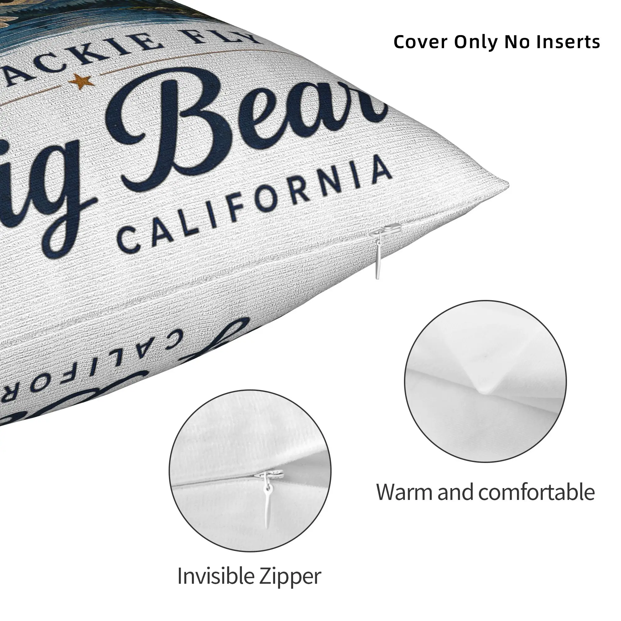 Printed Jackie The Big-Bear Eagle Pillowcase Fabric Cushion Cover Decoration Supports California Wildlife Pillow Case Cover Home