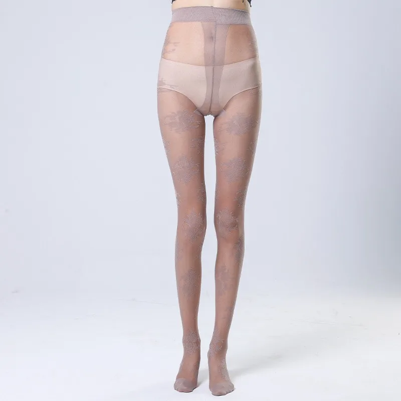 Sexy Feminine Mesh Jacquard Tights Summer Spring Rose Flowers JK Fishnet Pantyhose 7 Colors Woman Thin Long Black Stockings