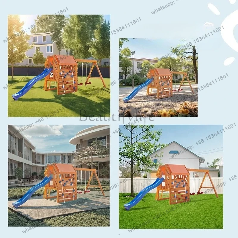 Outdoor Playground Climbing Fr - Kids Outdoor Wooden Climbing Frame recension och pris