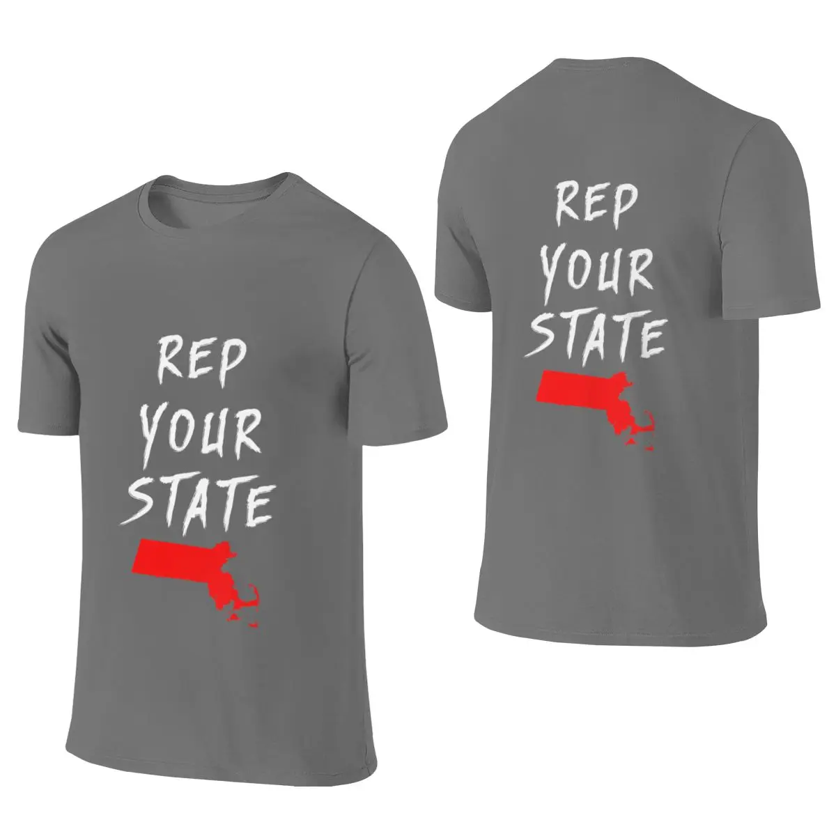 REP YOUR STATE MASSACHUSETTS Delicate Reversible T-shirt Sweet-Cool Vibe Simple And Elegant Short Sleeve