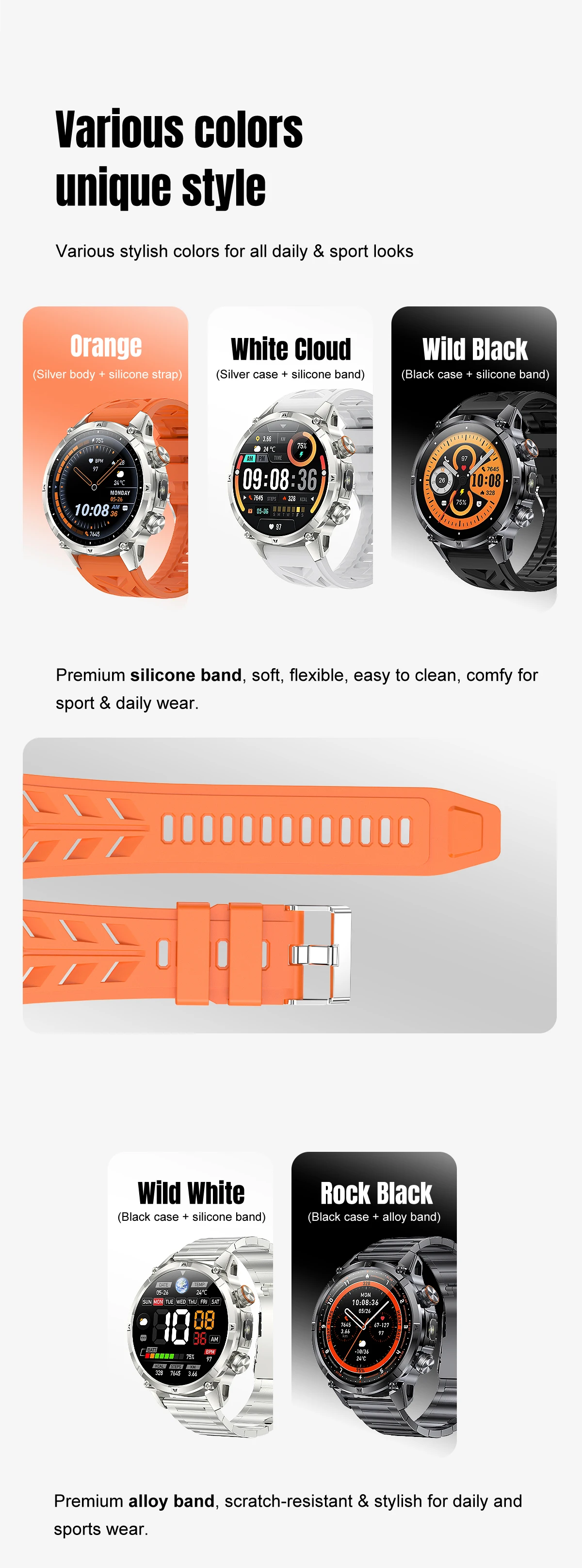 2026 neue 1400mAh Ultra-Langzeit-Standby-Smartwatch, speziell für Outdoor-Abenteuersportarten, drahtlose Kommunikation und Kompass entwickelt. – Detail 13