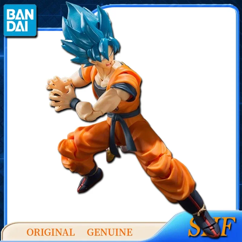 Bandai Dragon Ball Anime Originele Shf Super Saiyan God Super Saiyan Son Gokou Actie Figuur Speelgoed Voor Kinderen Cadeau Model Ornamenten