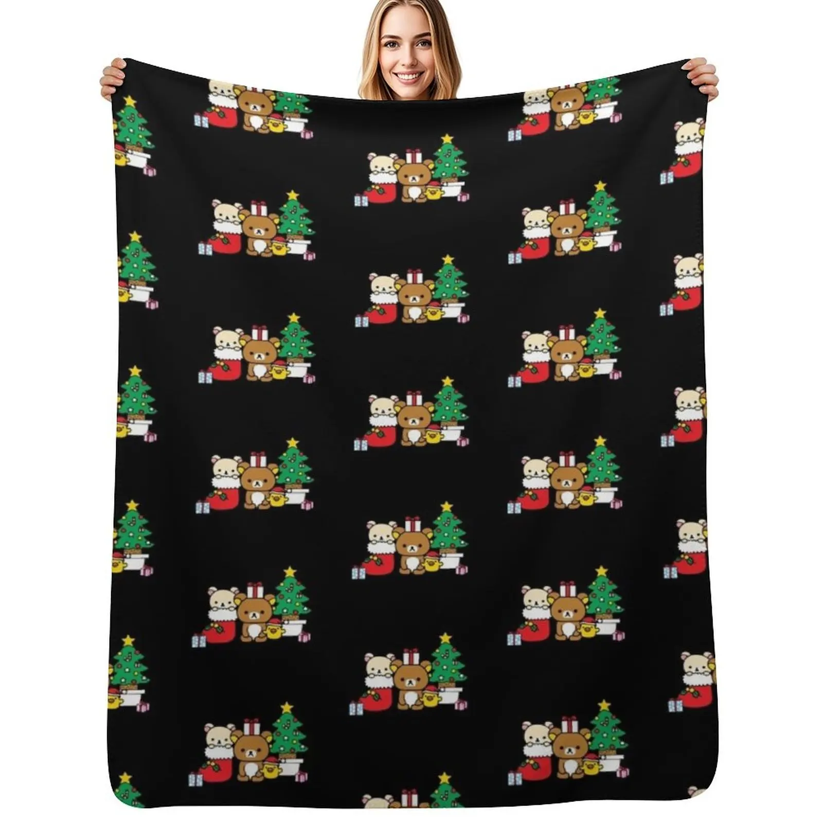 

Rilakkuma. Merry Christmas. Rilakkuma Christmas Classic T-Shirt Throw Blanket Breathable Lightweight Blanket for Adults Kids