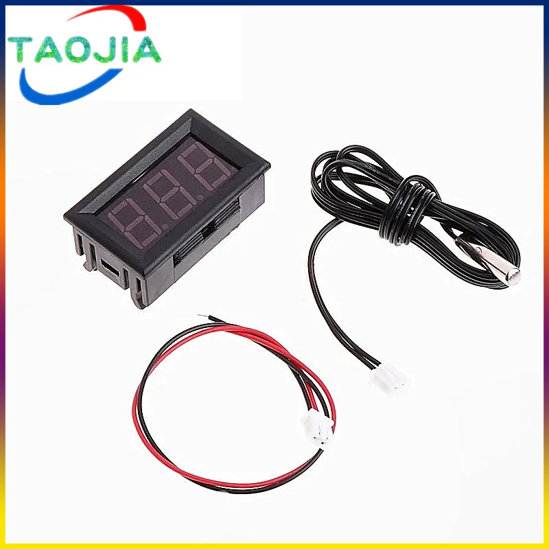 DC 12V Mini Digital LED Thermometer for Car Temperature Monitor Panel Meter Measuring Range -50-110C with Temperature Probe