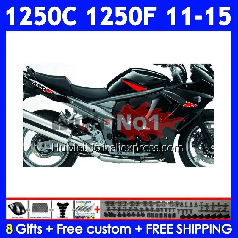 Kit For SUZUKI Bandit GSX1250F GSXF 1250 11 12 Glossy black 13 14 15 124No.40 GSXF1250 GSX1250C 2011 2012 2013 2014 2015 Fairing