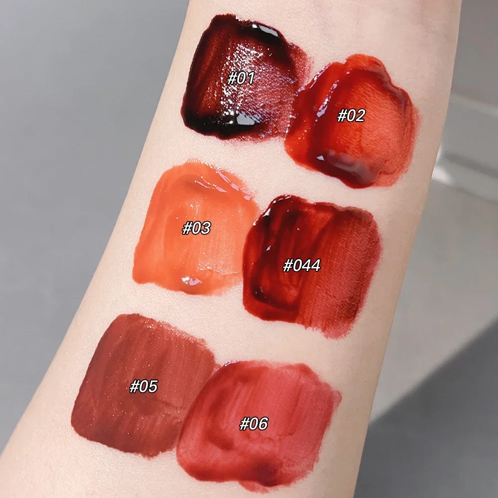 Waterproof Mirror Juice Lip Gloss Black Water-light Glass Red Tea Brown Liquid Lipstick Lasting Nude Lip Tint Makeup Cosmetics