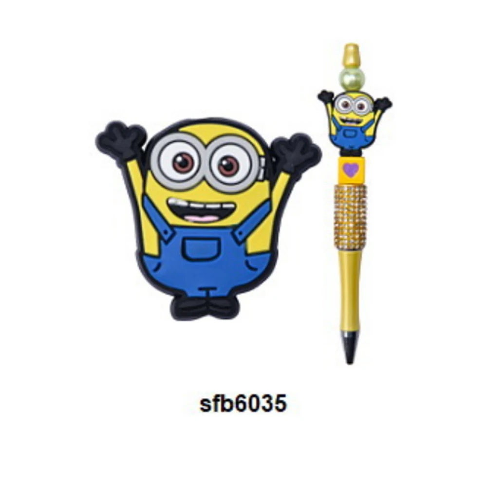 Cartoon Minions focal Silicone beads Teether Jewelry Beads Food Grade For pen Pacifier Chain