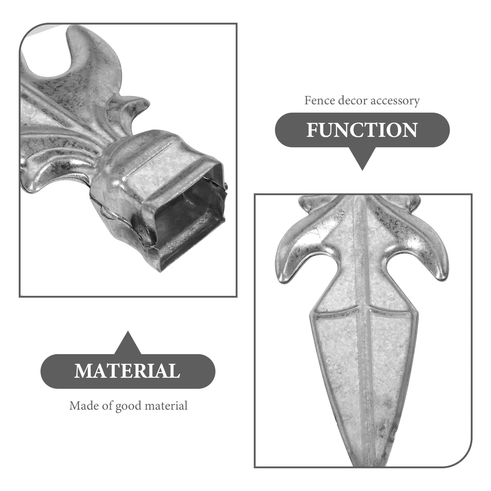 

Iron Gate Fence Topper Pointed Shape Durable Decorative Finial for Fence Post Outdoor Decorative Post Finials Metal Gate Finials