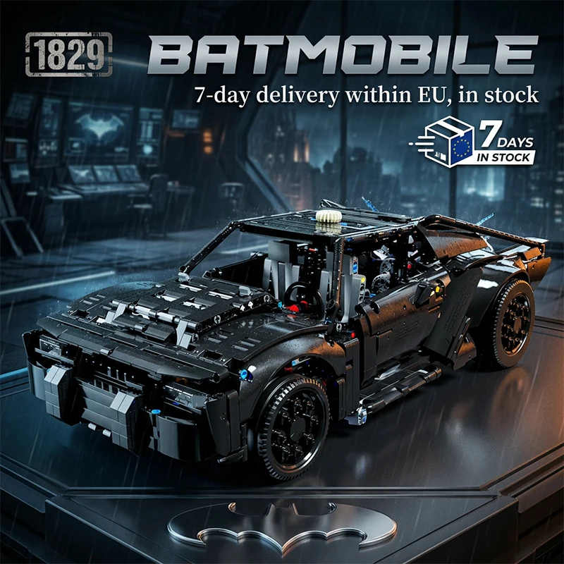 Bat Car Sportwagen Bausteine Set 1829 Teile Technik Supersportwagen Konstruktions-Bausteine Modellbausatz DIY Montage-Spielzeug für Erwachsene Ideales Geburtstags- und Feiertagsgeschenk Heim- und