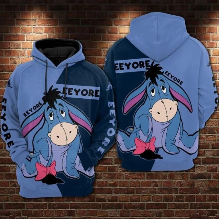 Eeyore Cartoon Winnie The Pooh Movie Disney Over Print 3d Zip Hoodie