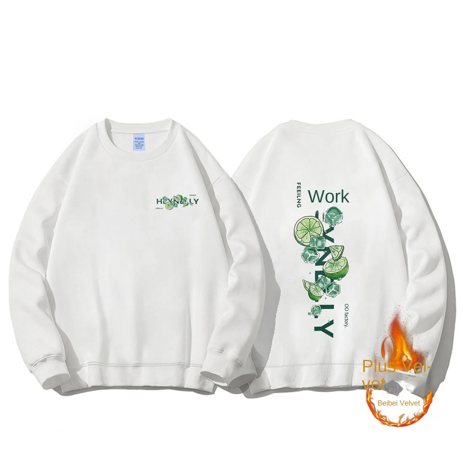 

Sweatshirt Male Y2k Clothes Heavyweight 350g Cotton Crewneck Pullover Mens Autumn Winter New Fashion Loose Long Sleeve Top