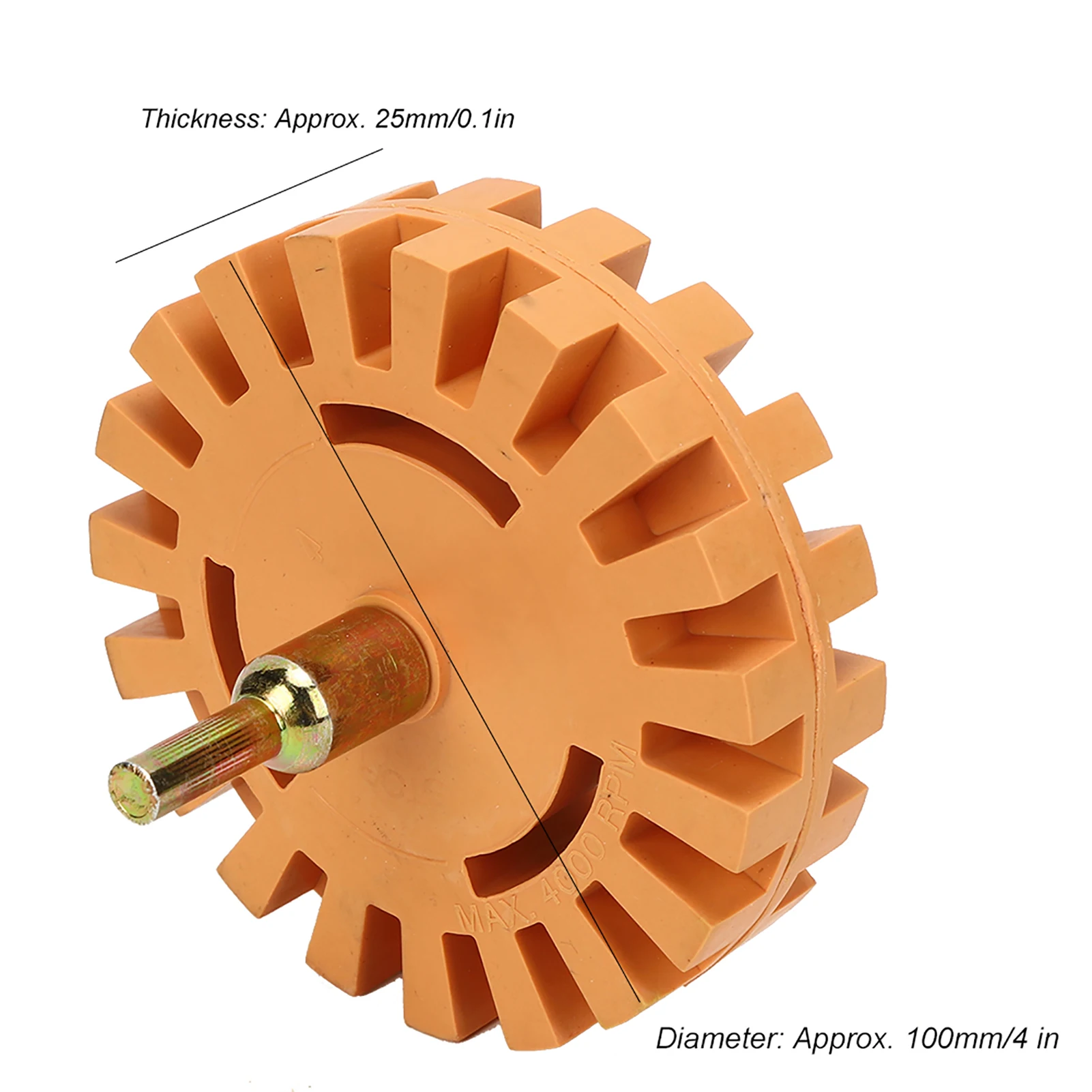 4in Rubber Eraser Wheel Sticker Film Glue Remover Pneumatic Decal Paint Cleaner Disc 25mm Diameter