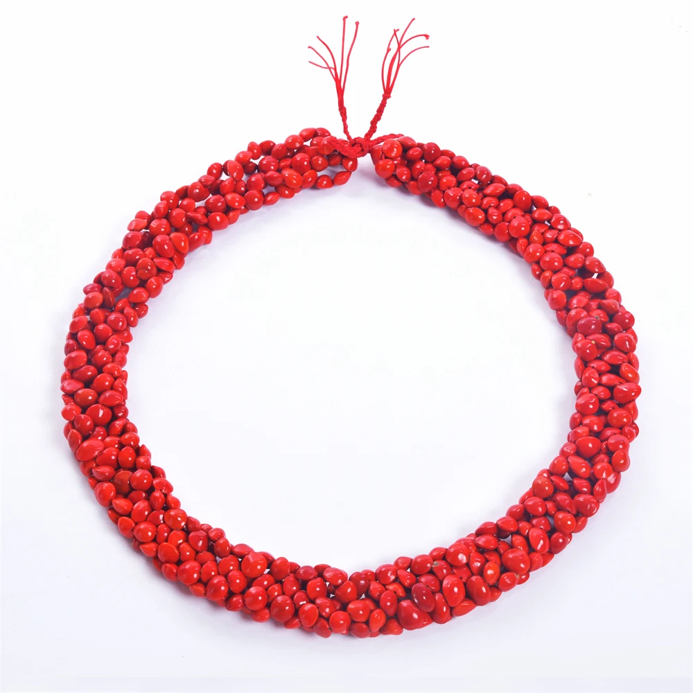 Hula Dance Girl Hawaiian Fashion Jewellery Hawaiian Arcylic Bodhi Necklace Red Beads Acacia Beans Kukui Leis False Wiliwil Lei