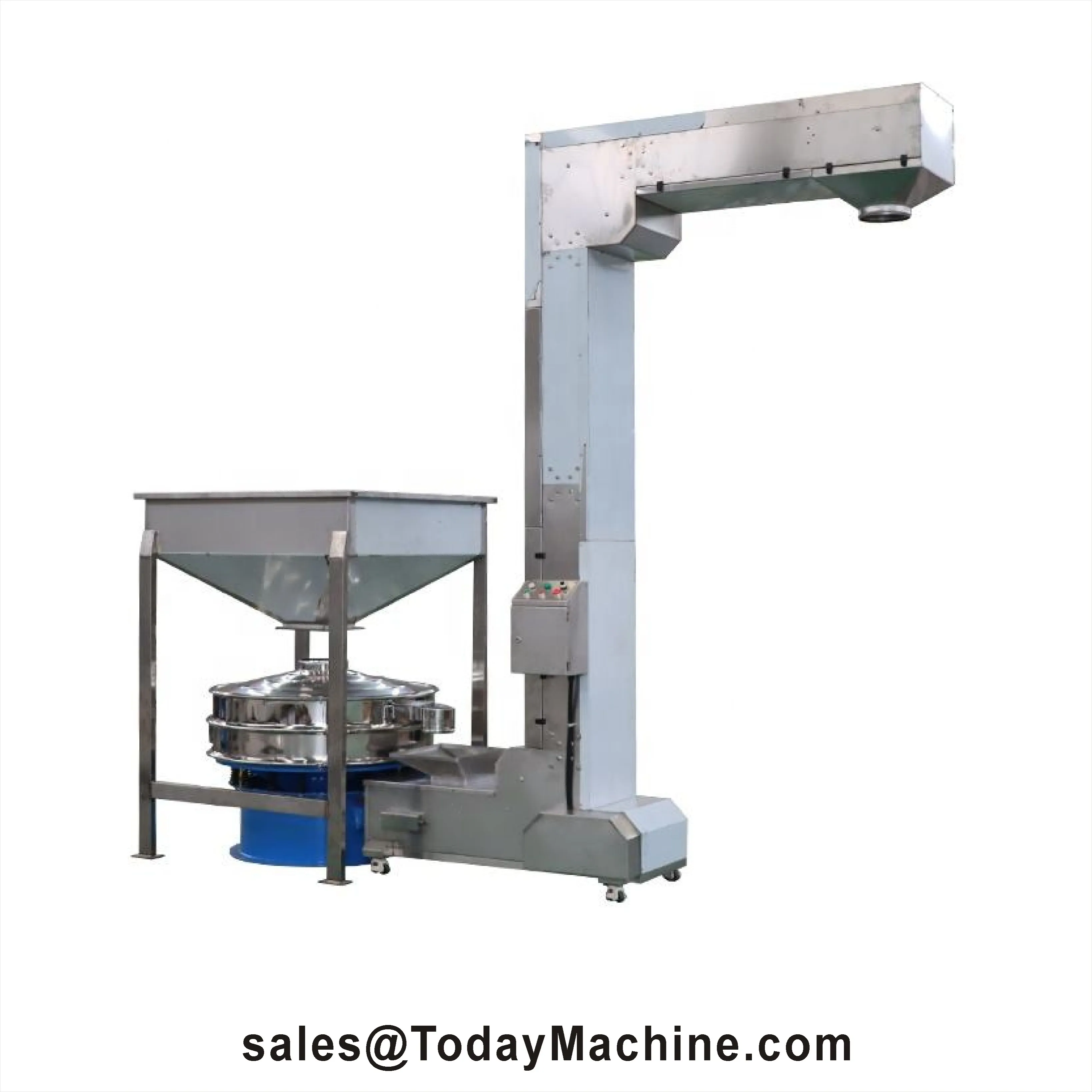 Food Grain Snack Foods Conveyor System Single Grade Z Type Bucket Elevator Conveyor