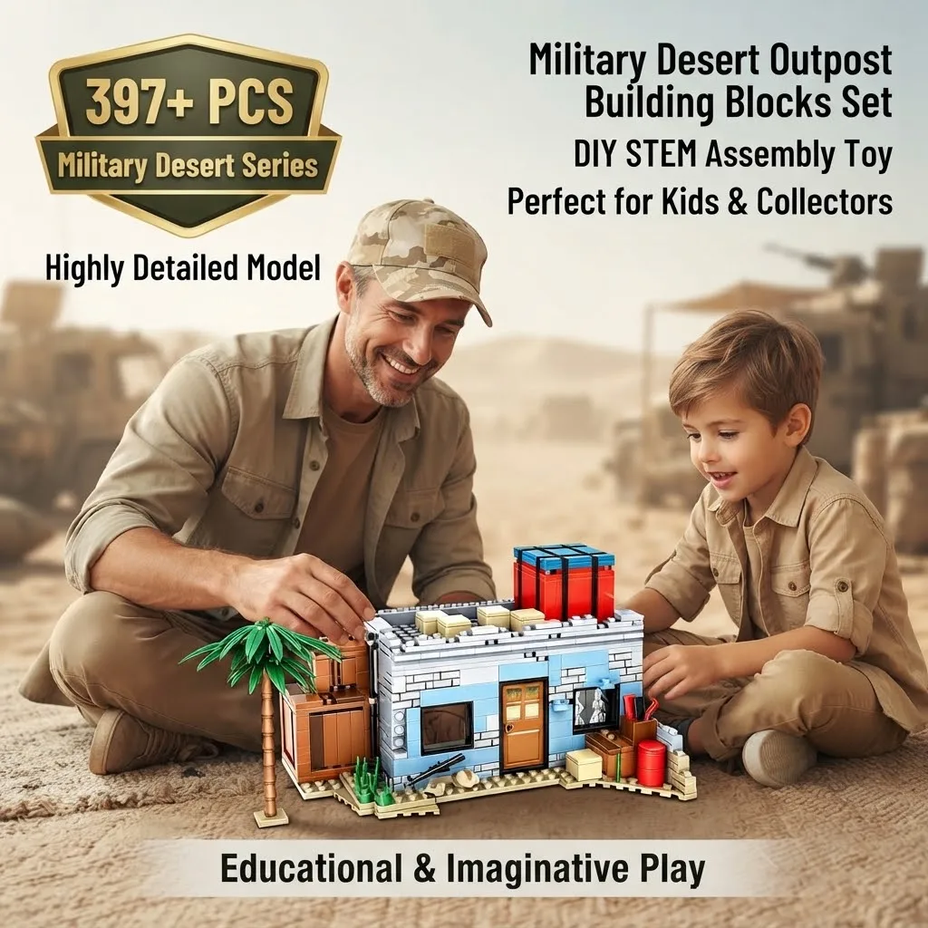 397PCS Military Scene Building Blocks Set,Trench Bunker &Command Post Model,Army Base Kit,Gift for Boys Teens & Adult Collectors