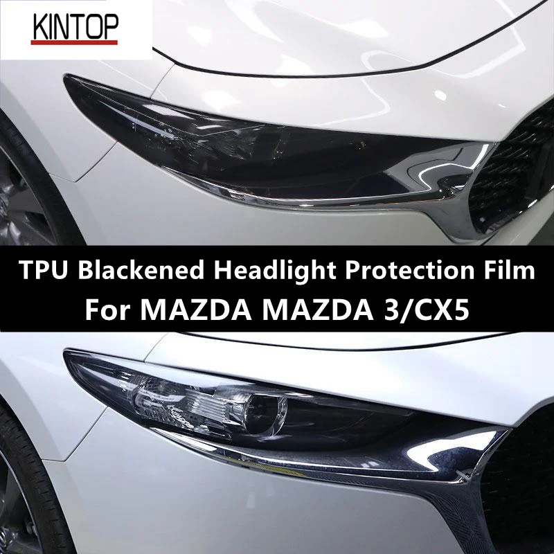 

For MAZDA MAZDA 3/CX-5 TPU Blackened Headlight Protective Film, Headlight Protection,Film Modification