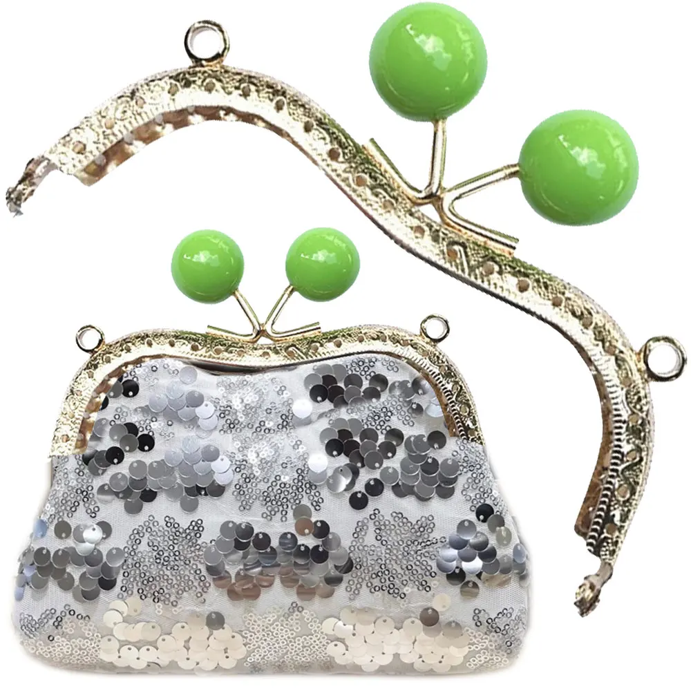 

10PCS 11cm Metal Purse Frame Bag Hardware Candy Bead Kiss Clasp M Metal Purse Frame Handle for Purse Bag Sewing Craft Wholesale