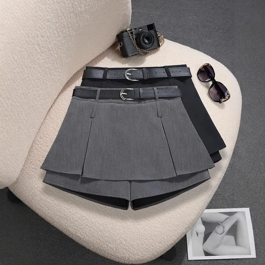 

Новая летняя женская плиссированная юбка с высокой талией в стиле Spice Girl, с поясом, в студенческом стиле, с защитой от просвечивания