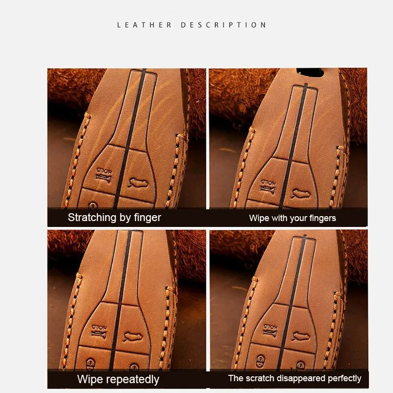 Echt Koe Lederen Auto Afstandsbediening Smart Key Fob Case Cover Tas Keten Houder Knoppen Protector Sleutelhanger Voor Jaecoo 5 J5 EV 2025 2026