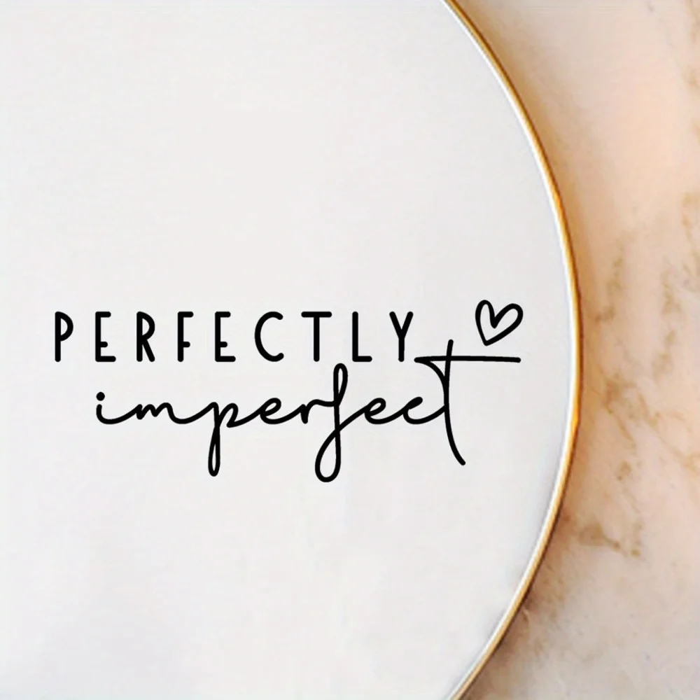 

2pcs "Perfectly Imperfect" Inspirational Vinyl Stickers, Self-Love Quotes, Waterproof Outdoor Decal for Cars & Laptops