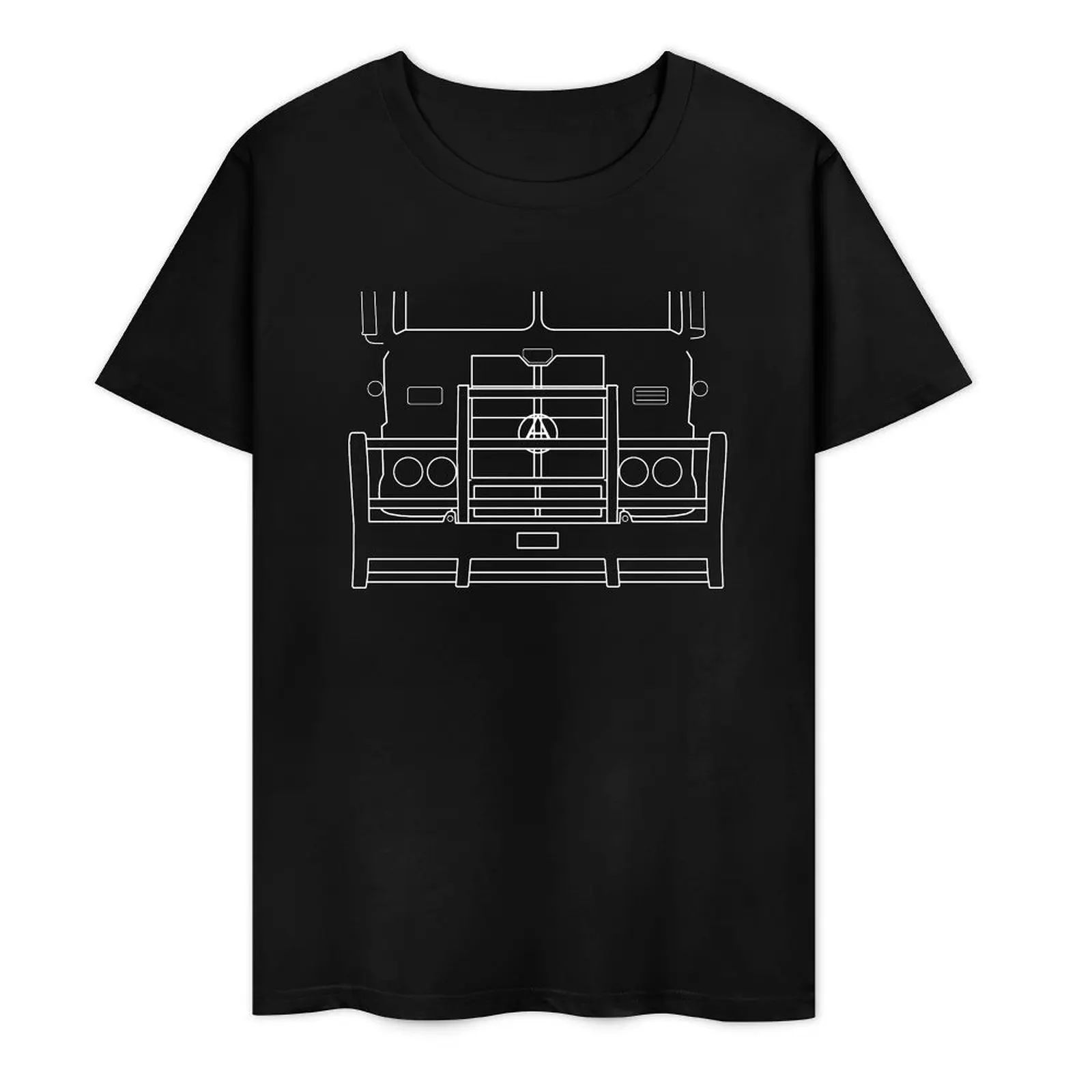 Vintage 1970s Aussie Atkinson prime mover (with bars) white outline graphic T-Shirt blacks aesthetic clothes t shirts for men