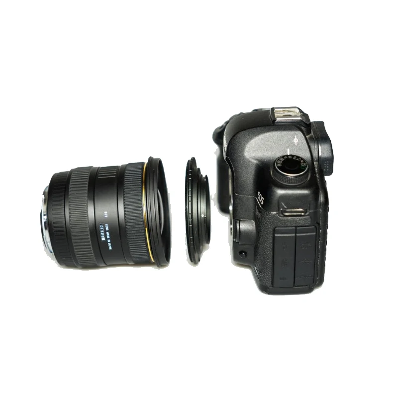 52มม.เลนส์ Macro Reverse Adapter + เลนส์ด้านหลังป้องกันแหวนสำหรับ Canon EOS EF 52มม.