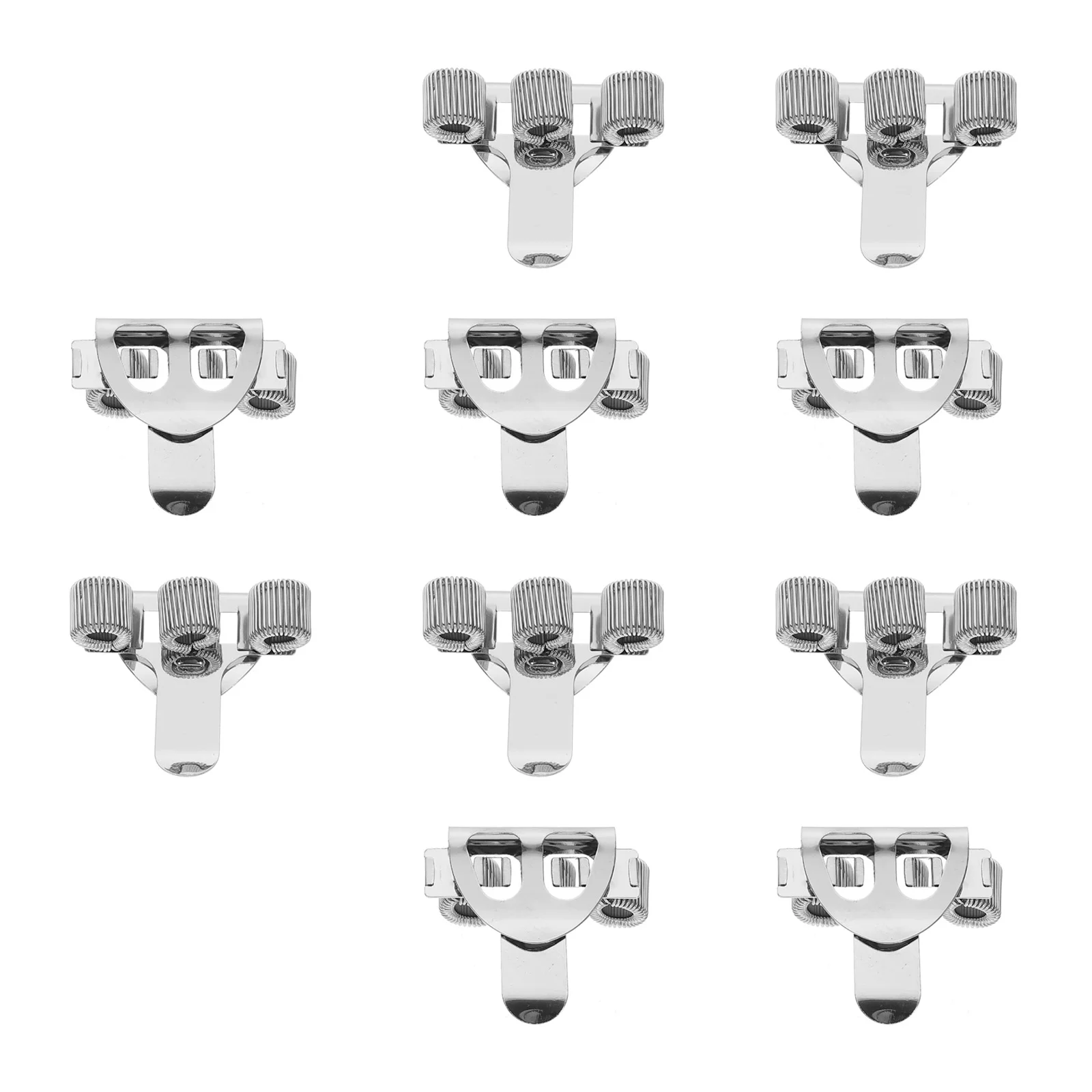 

10pcs Pen Insert Accessories Metal Pocket Clip Holder Clamp Triple Clasp Practical Pencil Organizer Storage Solution Desk