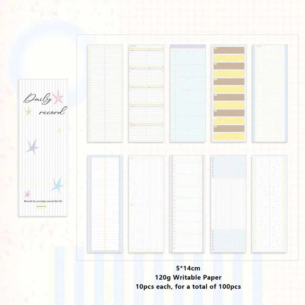 100 шт., разные цвета, длинная полоска, блокнот, отрывной неклейкий блокнот, бумага для рукоделия, подарок