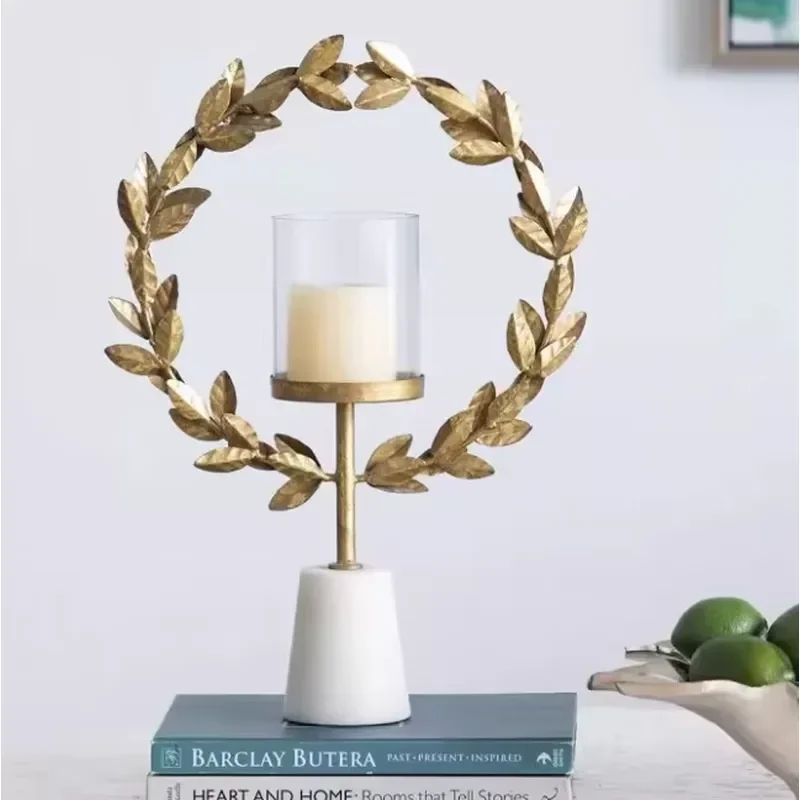 Creative retro metal wrought iron wreath candlestick 2026