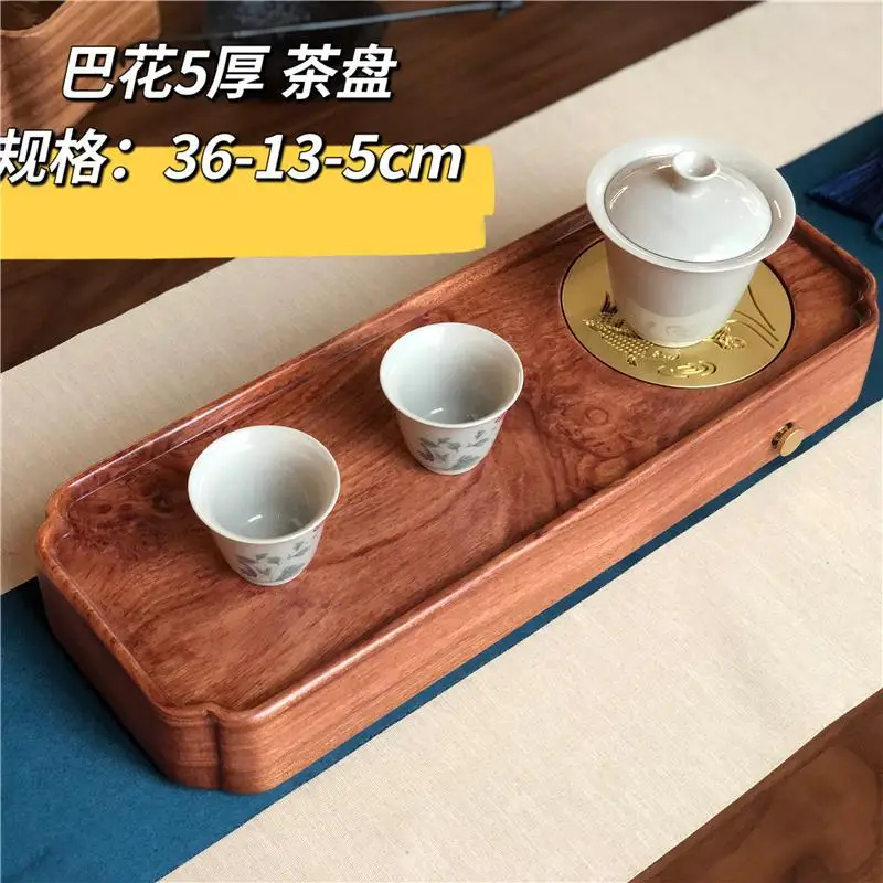 

Rosewood tea tray whole block solid wood drainage modern simple new wooden tea haiba flower mahogany tea table for home