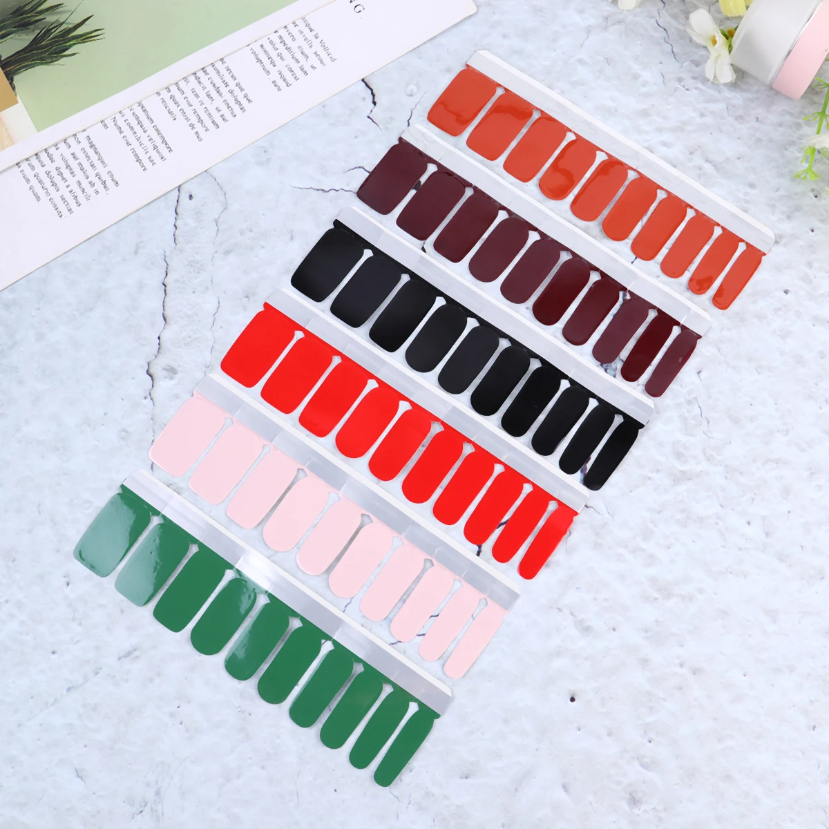 

1 Sheet/20pcs Solid Color Nail Art Sticker Charming Nail Decal Decoration DIY Manicure Accessory for Women Girls (Green)