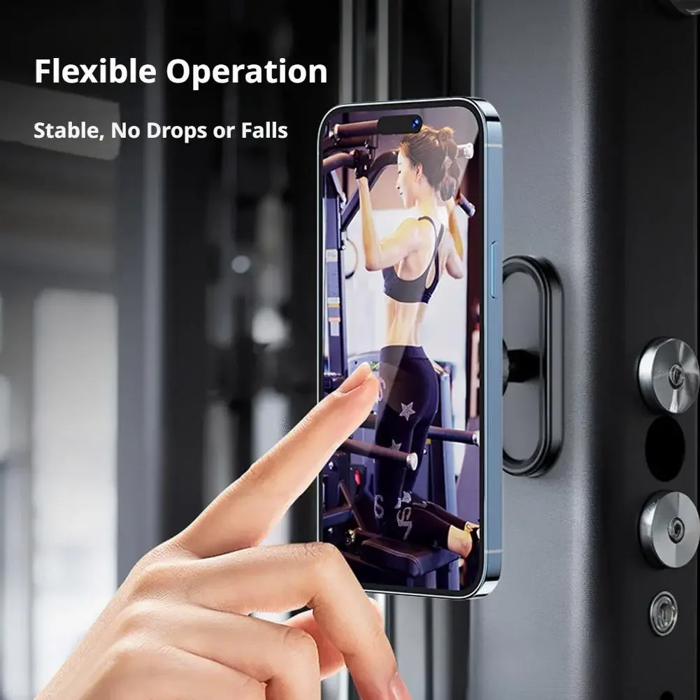 360° Rotatable Double Sided Magnetic Phone Holder N52 Strong Magnet Gym Phone Mount Universal Magnetic Smartphone Bracket