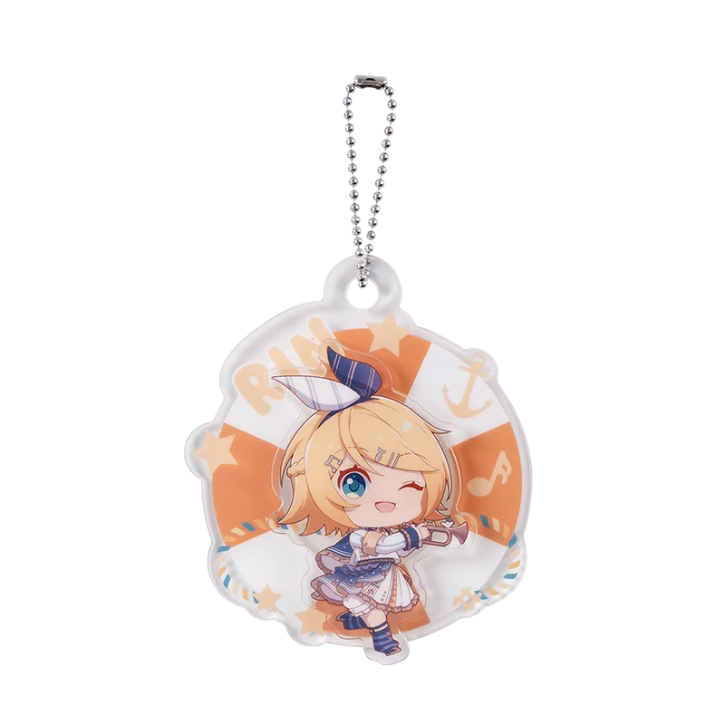 Moeyu Kaito colgante giratorio acrílico dibujos animados Hatsune Miku Luka llavero Anime Len Rin Meiko caja ciega llavero accesorios para bolsa