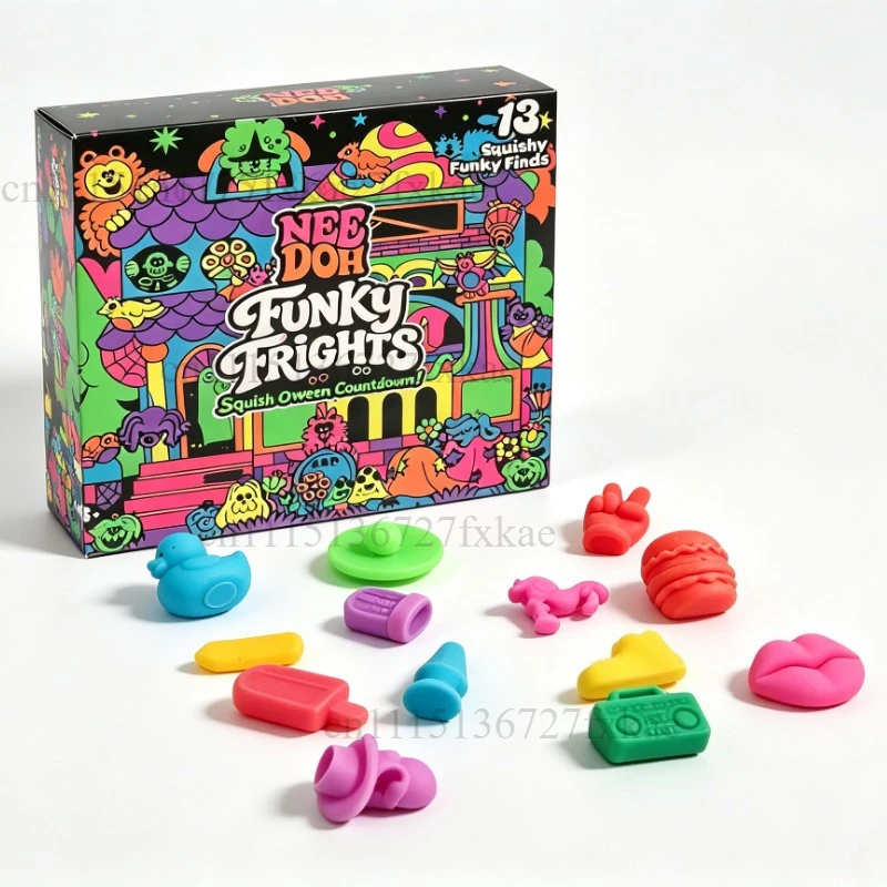 Needoh Neuer Funky Frights Halloween-Adventskalender 13 Tage, gruselige, quetschbare, langsam aufsteigende Stressabbau-Spielzeuge, Countdown-Geschenkbox – Detail 7