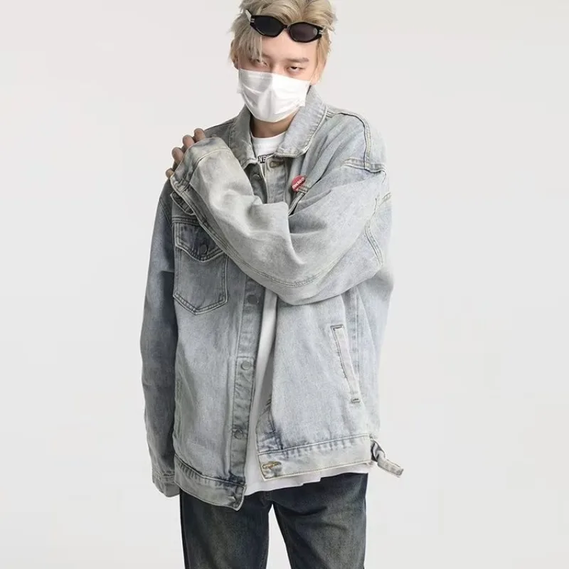 

Standard Spring and Autumn Trendy Collar Artistic Outerwear Ins Long Sleeve Trendy Men's New Lazy Youth Fashion Versatile Jacket