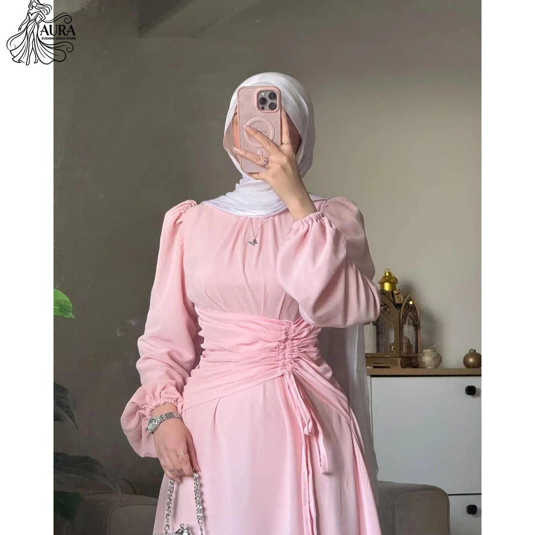 

Aura Luxurious Evening Dress 2026 Woman Custom Made Tailor-made Dresses for Special Occasions A Word Round Neck Tulle Prom Brand