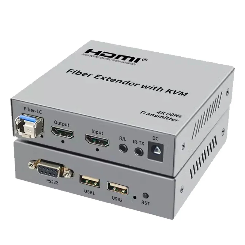 

4K @ 60 Гц HDMI KVM оптоволоконный удлинитель 20 км через LC Оптоволоконный кабель HDMI KVM Оптический приемопередатчик SFP Модуль Поддержка мыши Клавиатура