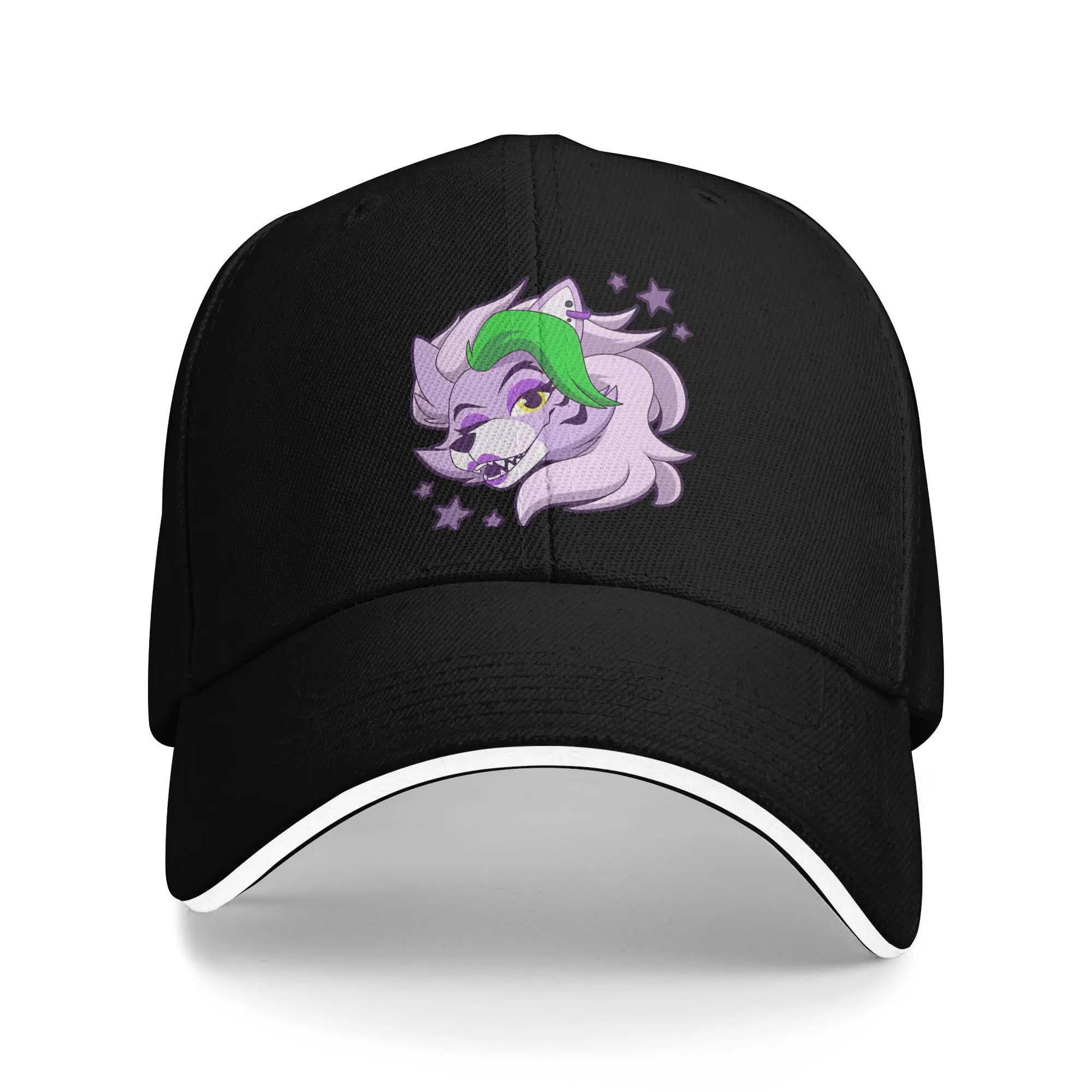 Roxanne Wolf Pride Fnafed Baseball Caps Hip Hop Game Sandwich Caps for Men Women Adjustable Sun Cap Outdoor