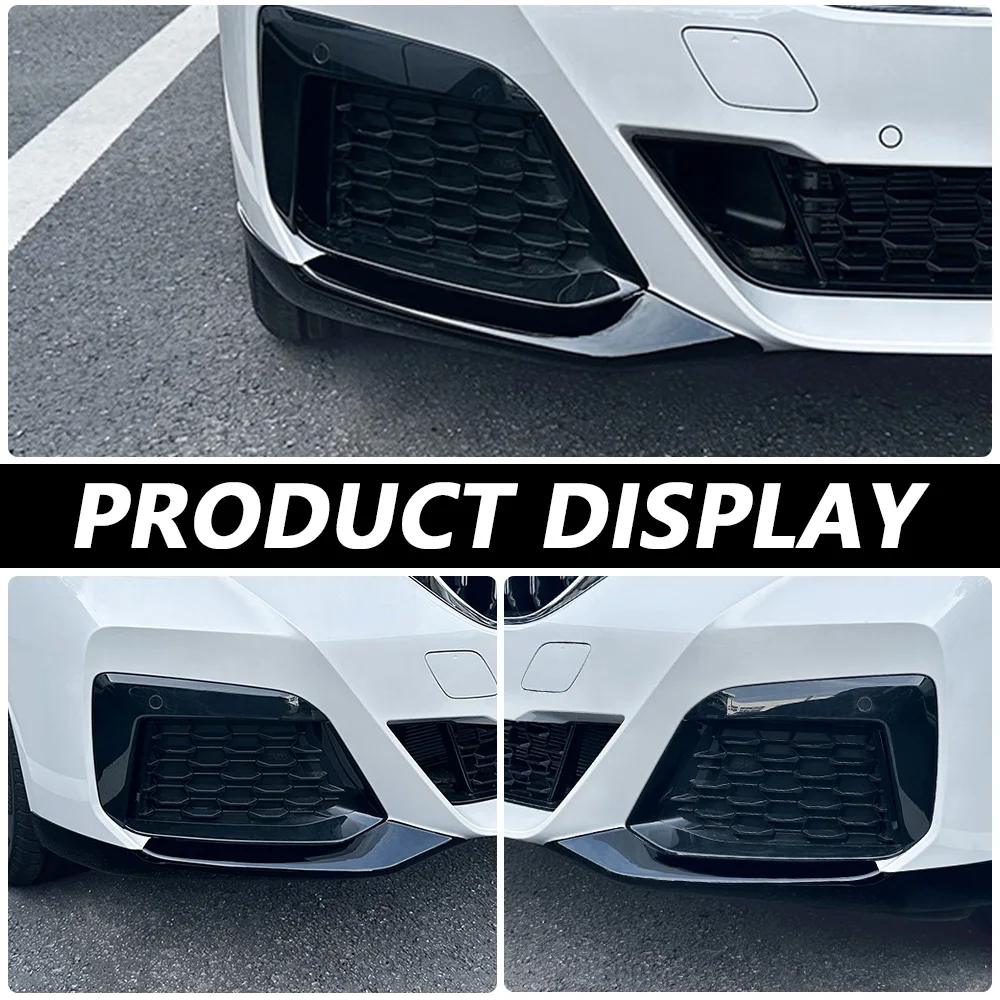 غطاء زاوية المصد الأمامي لسيارات BMW 5 Series G30 G31 LCI M Sport 2021 + ملحقات المصد الجانبي للمصد الرياضي باللون الأسود اللامع #2