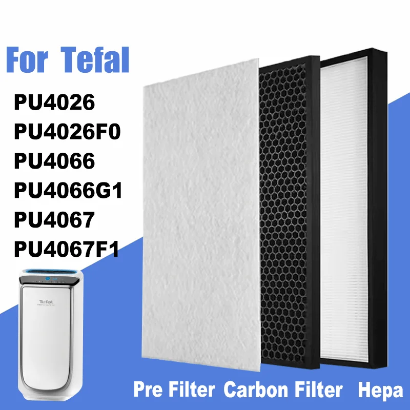 XD6074 & XD6060 Replacement HEPA & Carbon Filter For TEFAL PU4026 PU4026F0 PU4066 PU4066G1 PU4067 PU4067F1 Air Purifier