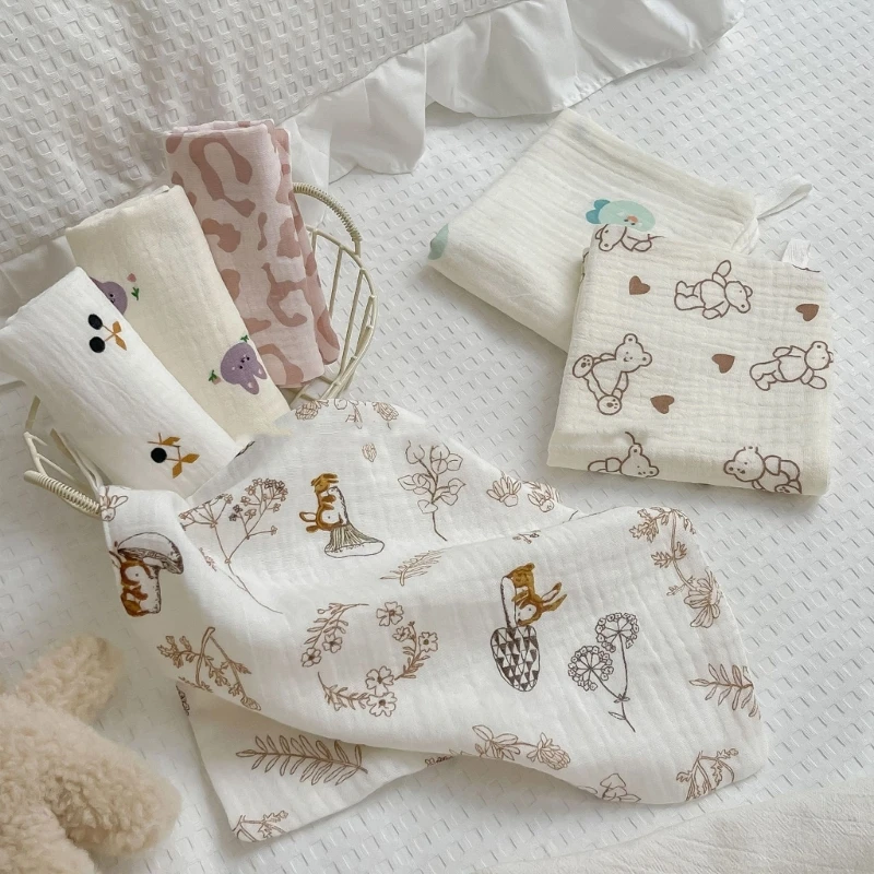 Cotton Baby Burp Cloths Versatile Baby Cotton Squares Gentle Baby Bibs Perfect for Feeding, Washing, and Diaper Changing