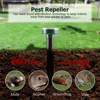 4Pcs Solar Mole Repellent Rodent Snake Repellent Outdoor Garden Pest Control Tool Groundhog Repeller for Lawn Garden Yard Home