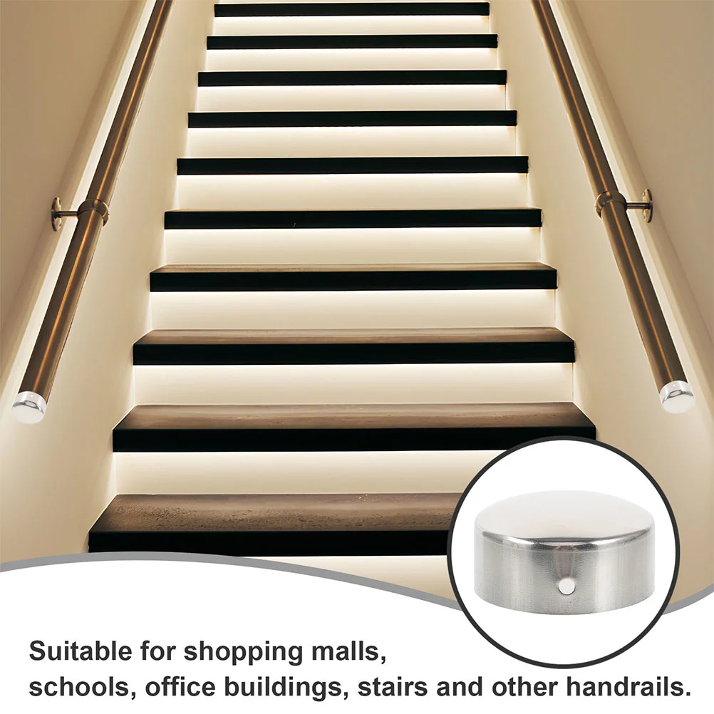 Bouchons d'extrémité de main courante pour trous ronds, garde-corps d'escalier, protecteur de tube décoratif, raccords métalliques, installation facile, 45PVC, 2 pièces