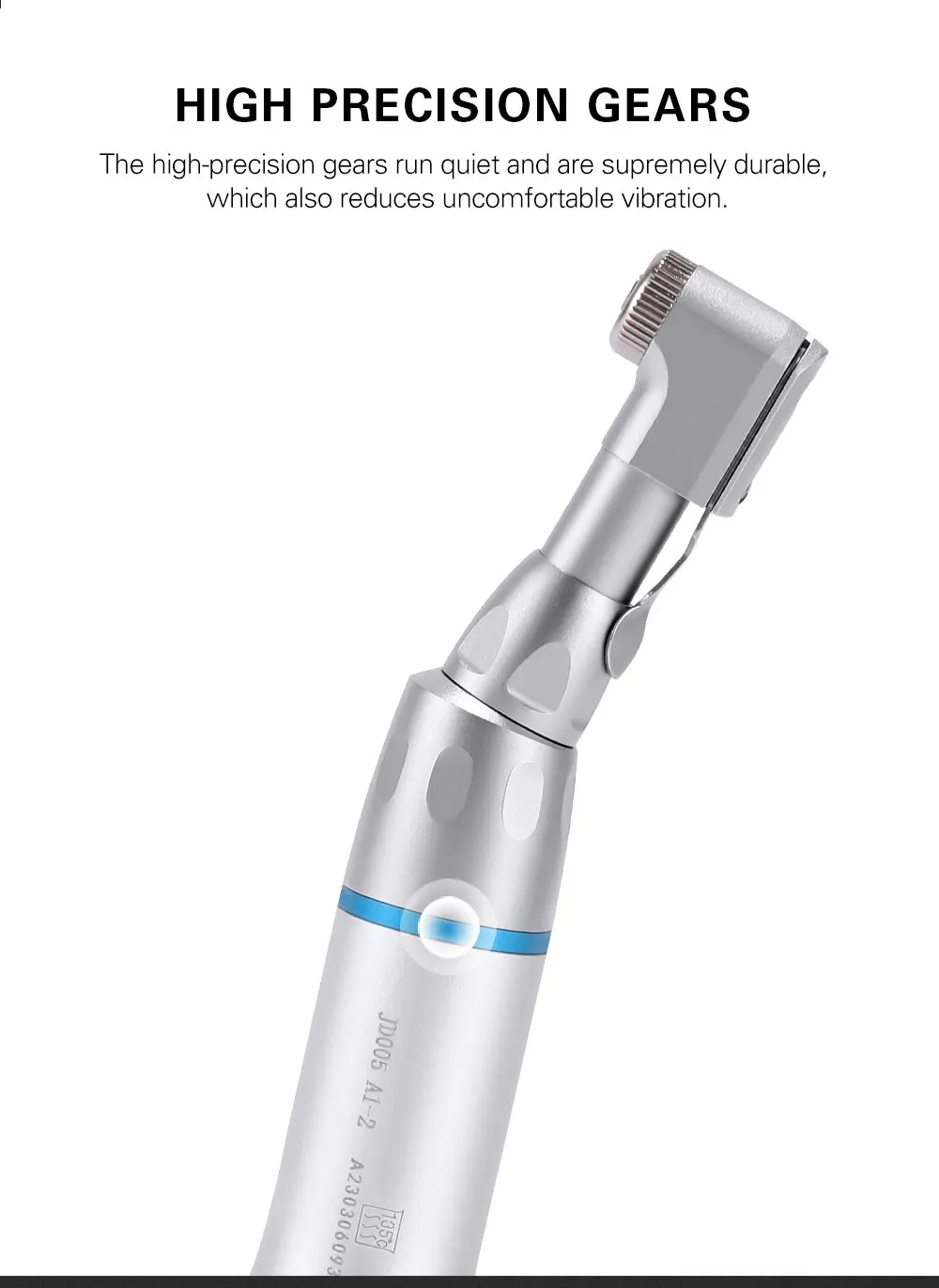 AZDENT Dental-Winkelstück mit Verriegelung, Niedrigdrehzahl-Handstück, geeignet für φ 2,35 mm Bohrer, autoklavierbar 135 ° C – Detail 5